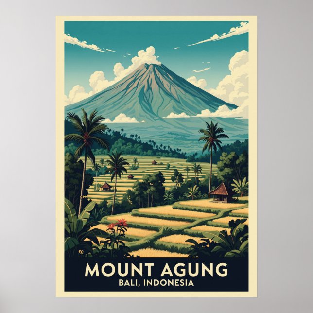Mount Agung Bali Indonesia V02 Poster (Framsidan)