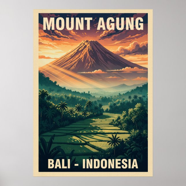 Mount Agung Bali Indonesia V04 Poster (Framsidan)