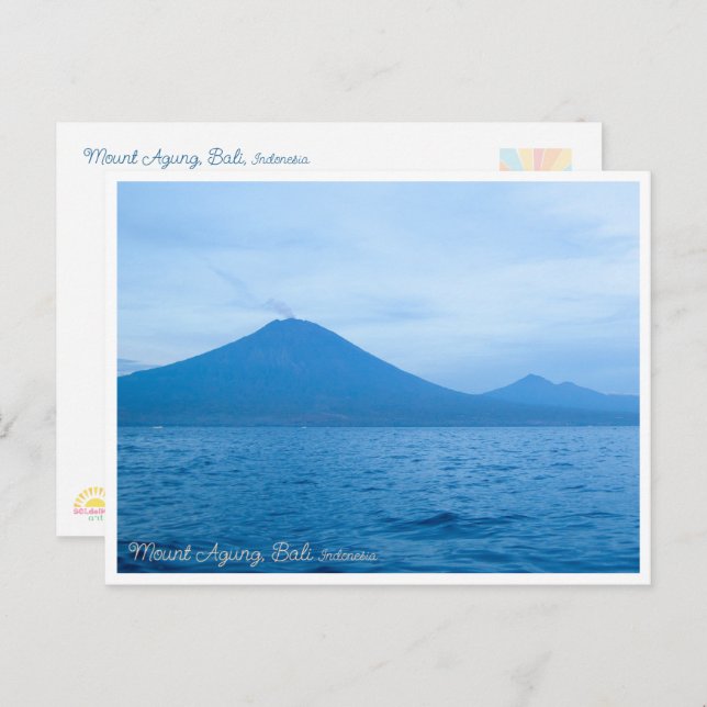 Mount Agung Bali Sunrise Travel Postcard Helg Vykort (Fram/baksida)