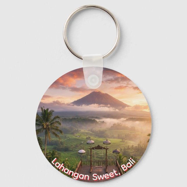 Mount Agung View Lahangan Sweet Bali Keychain Nyckelring (Baksida)