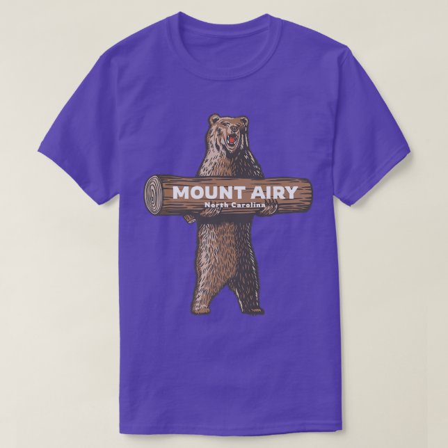 Mount Airy North Carolina NC Growling Bear Vacatio T Shirt (Design framsida)