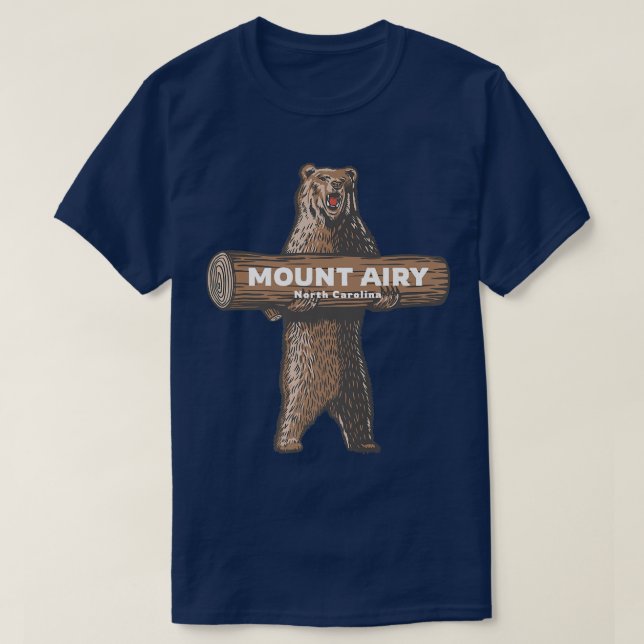 Mount Airy North Carolina NC Growling Bear Vacatio T Shirt (Design framsida)