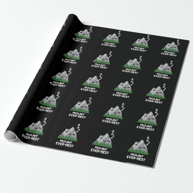 Mount All-rest Funny Mountain Pun Mörk BG Presentpapper (Utrullad)