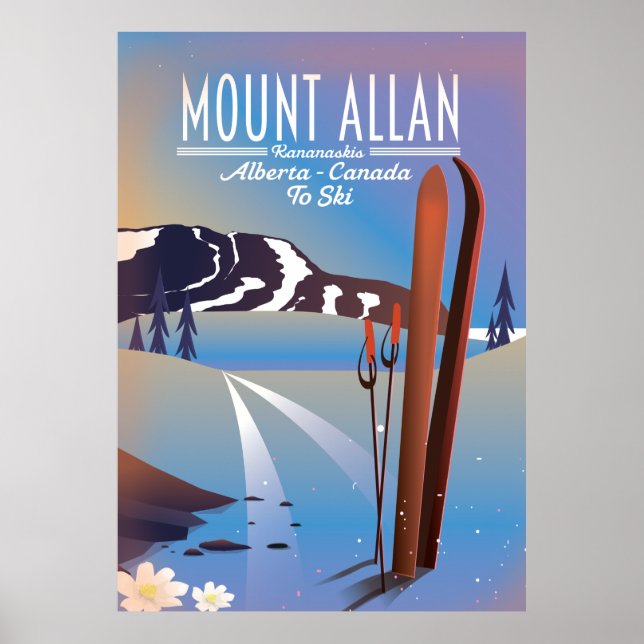 Mount Allan, Kananaskis, Alberta, Kanadas skidanlä Poster (Framsidan)