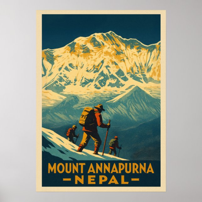 Mount Annapurna Nepal V01 Poster (Framsidan)