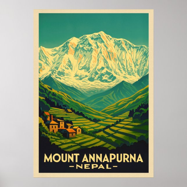 Mount Annapurna Nepal V02 Poster (Framsidan)