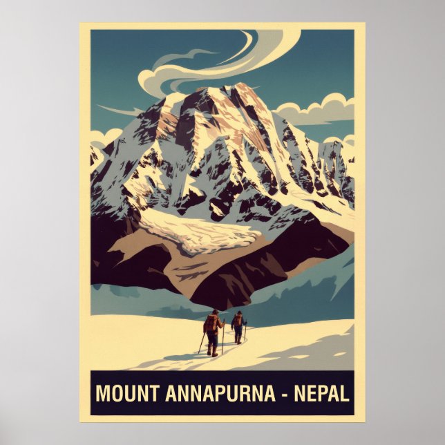 Mount Annapurna Nepal V04 Poster (Framsidan)