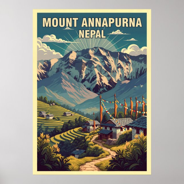 Mount Annapurna Nepal V06 Poster (Framsidan)