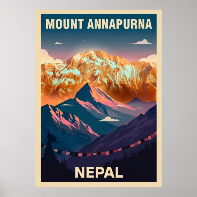 Mount Annapurna Nepal V07 Poster (Framsidan)
