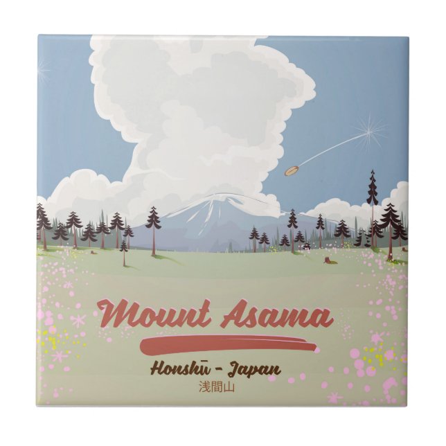 Mount Asama Honshū. Kakelplatta (Framsidan)