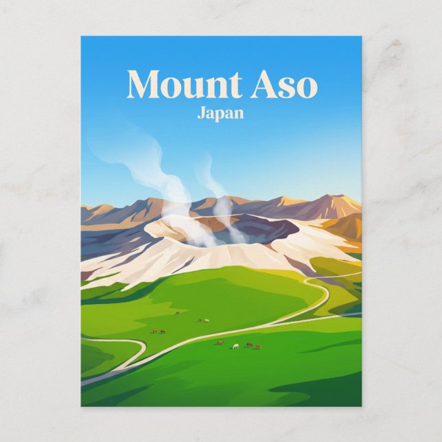 Mount Aso Japan Vykort (Framsida)