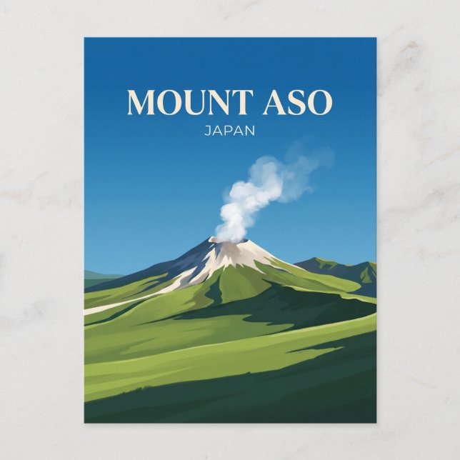Mount Aso Japan Vykort (Framsida)