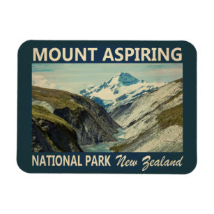 Mount Aspiring National Park New Zealand Vintage Magnet