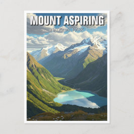 Mount Aspiring nationalpark New Zealand Travel Vykort