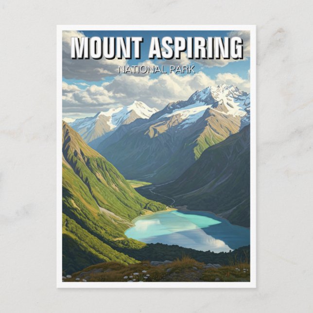 Mount Aspiring nationalpark New Zealand Travel Vykort (Framsida)