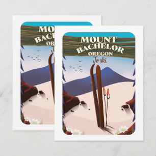 Mount Bachelor Oregon skid rekreationsaffisch