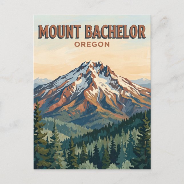 Mount Bachelor Oregon Vykort (Framsida)