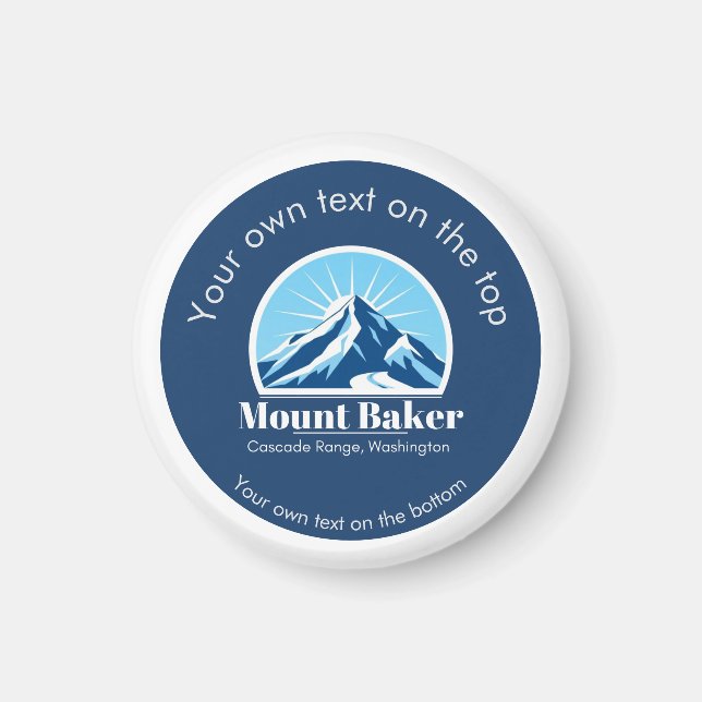 Mount Baker Cascade Washington skidort  Magnet (Framsidan)