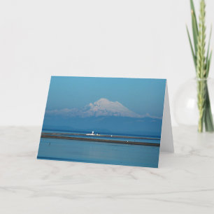 Mount Baker och Dungeness Lighthouse - framskjuten Kort