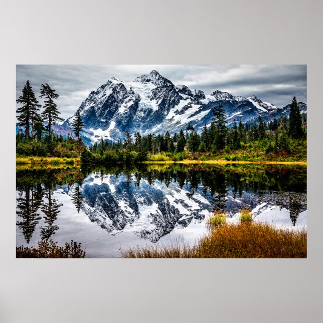 Mount Baker reflekterad Poster (Framsidan)