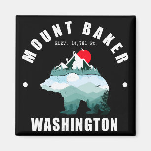 Mount Baker Washington Bear Mountains Ski Magnet