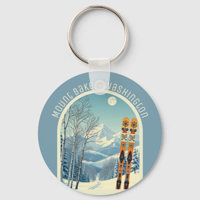 Mount Baker Washington Cascades ski souvenir  Nyckelring (Framsida)