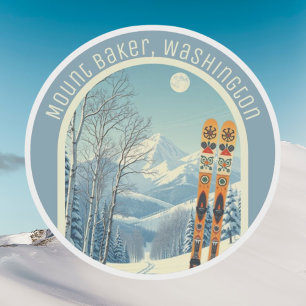 Mount Baker Washington Cascades skidminne Klistermärken