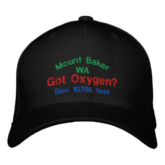 Mount Baker Washington Elevation Cap Broderad Keps