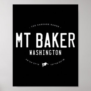 Mount Baker Washington Graphic Distress Vintage Poster