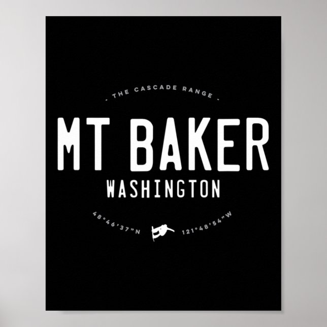 Mount Baker Washington Graphic Distress Vintage Poster (Framsidan)