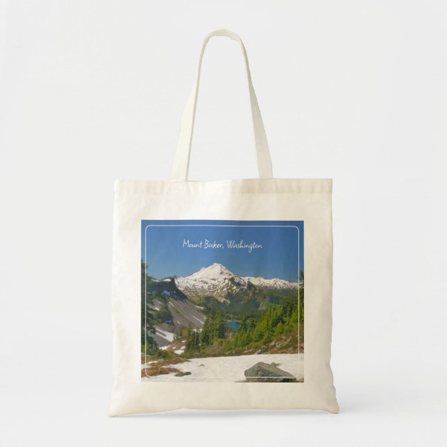 Mount Baker Washington Ligcape Photo Tote Bag Tygkasse (Framsidan)