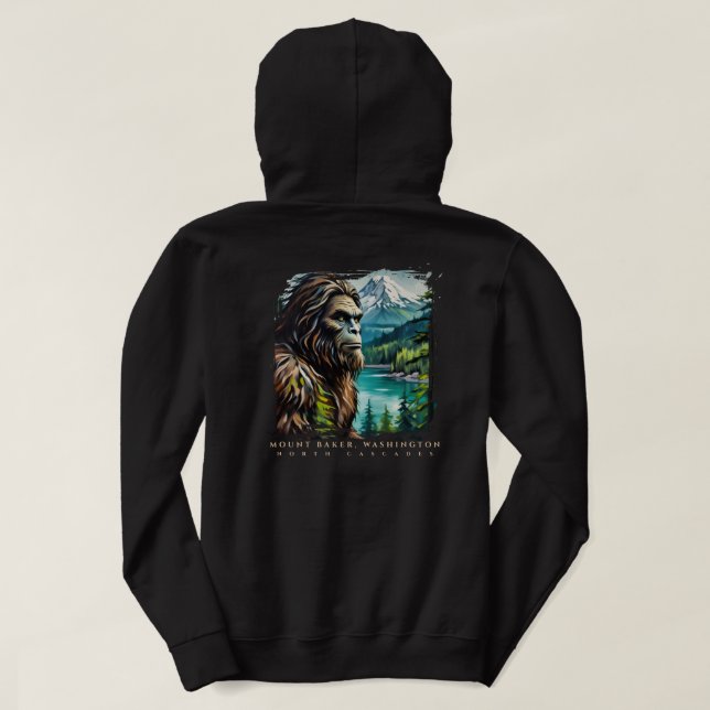 Mount Baker Washington Sasquatch Tröja Hoodie (Design baksida)