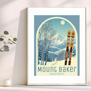 Mount Baker Washington skidort Affisch