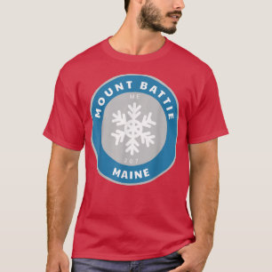 Mount Battie Maine ME Vinter Snö Snöflinga Märke T Shirt