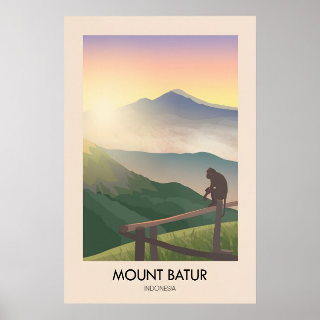 Mount Batur Bali Resemappostern Poster (Framsidan)