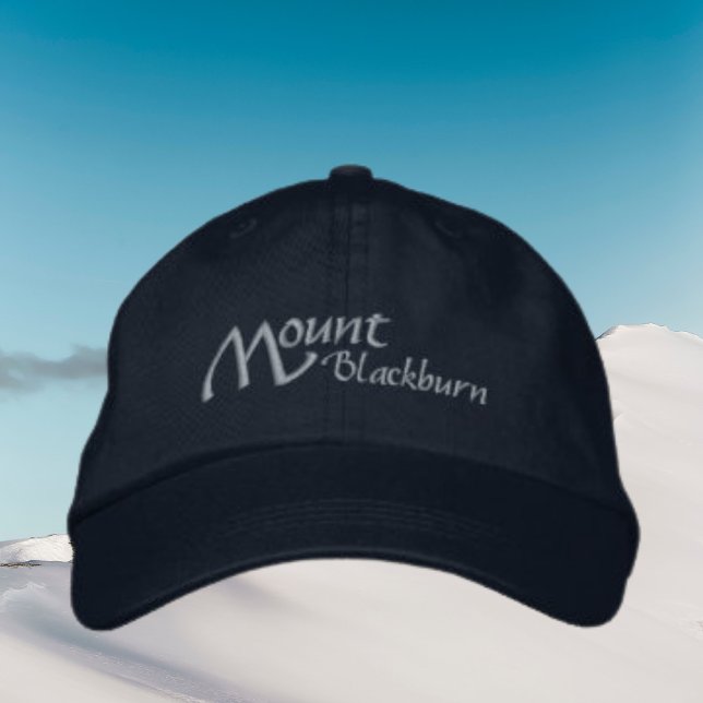 Mount Blackburn Alaska Wrangell Embroized Hat Broderad Keps (Skapare uppladdad)