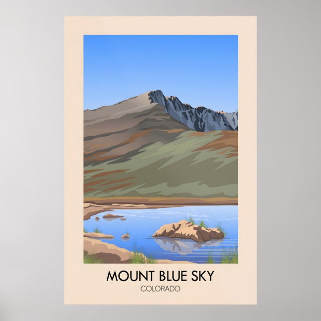 Mount Blue Sky Colorado USA Reseskylt Poster (Framsidan)