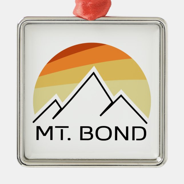 Mount Bond New Hampshire Retro Julgransprydnad Metall (Framsidan)