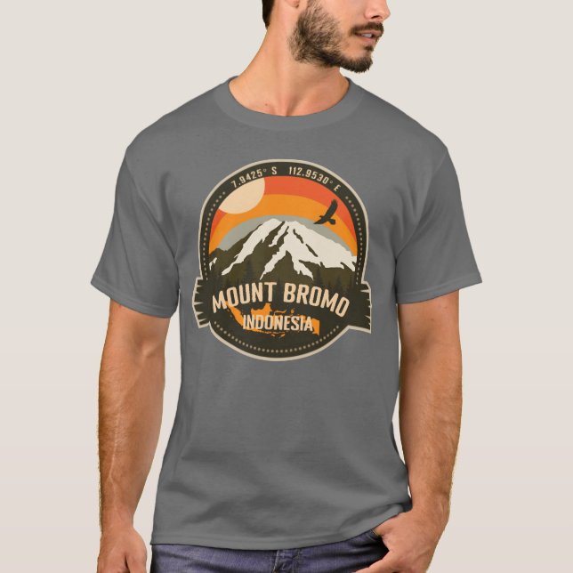 Mount Bromo Indonesien Vulkan Vandring Camping Ret T Shirt (Framsida)
