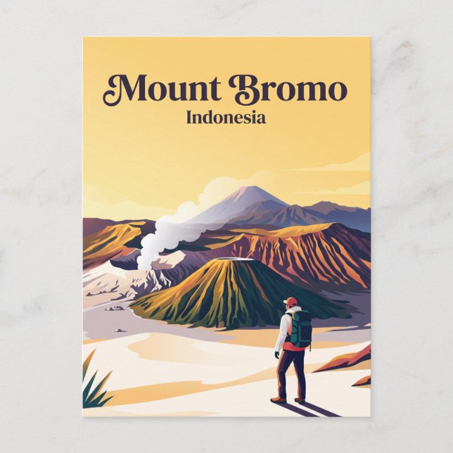Mount Bromo Indonesien Vykort (Framsida)