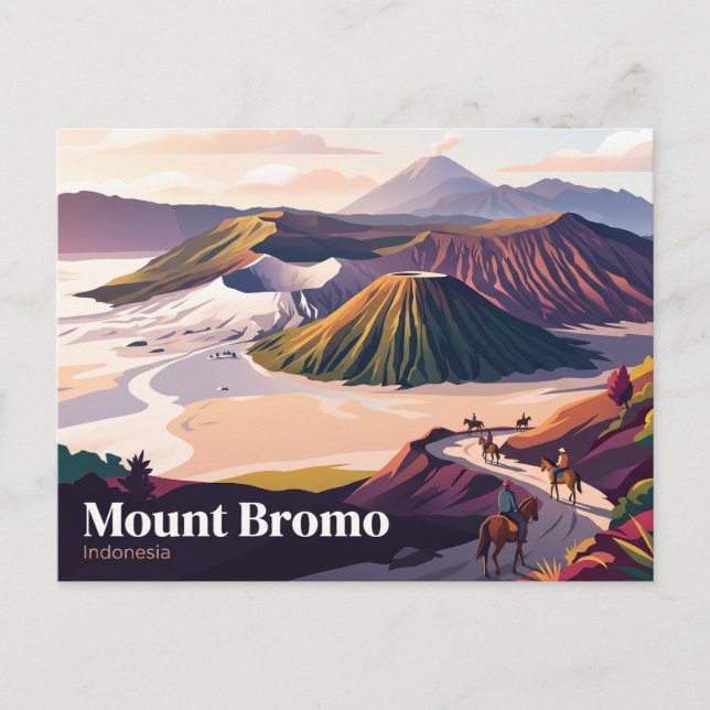 Mount Bromo Indonesien Vykort (Framsida)