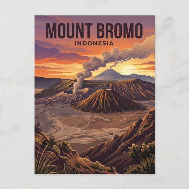 Mount Bromo Indonesien Vykort (Framsida)
