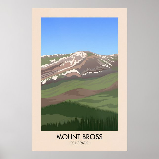 Mount Bross Colorado USA Reseskylt Poster (Framsidan)
