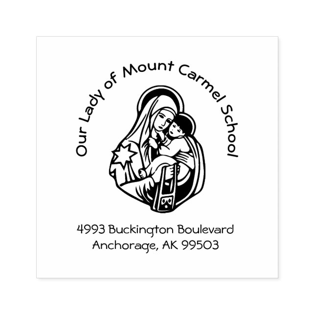 Mount Carmel Blsed Virgin Mary Brown Scapular Stämpel (Tryck)