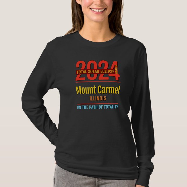 Mount Carmel Illinois IL Total Solar Eclipse 2024  T Shirt (Framsida)