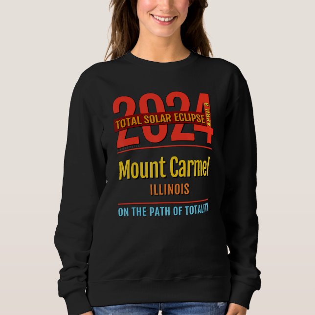 Mount Carmel Illinois IL Total solförmörkelse 2024 T Shirt (Framsida)
