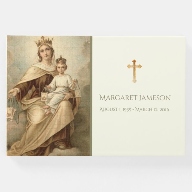 MOUNT CARMEL Virgin Mary Funeral Memorial Gästböcker (Framsida)