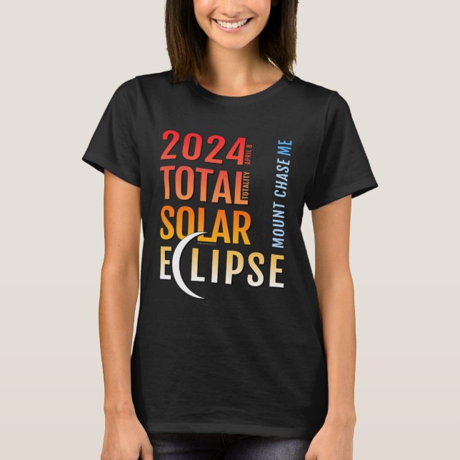 Mount Chase Maine ME Total Solar Eclipse 2024 5 T Shirt (Framsida)