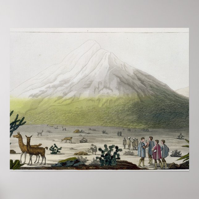 Mount Chimborazo, Ecuador, från Le Costume Ancien Poster (Framsidan)