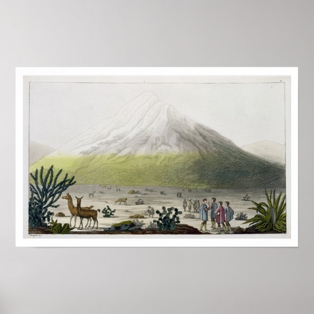 Mount Chimborazo, Ecuador, från Le Costume Ancien Poster (Framsidan)